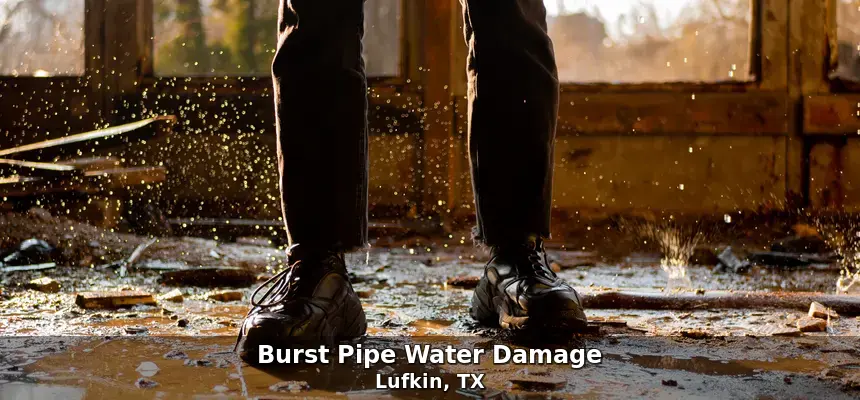 Standing water extraction — burst pipe water damage in Lufkin, TX by Freeman Restoration