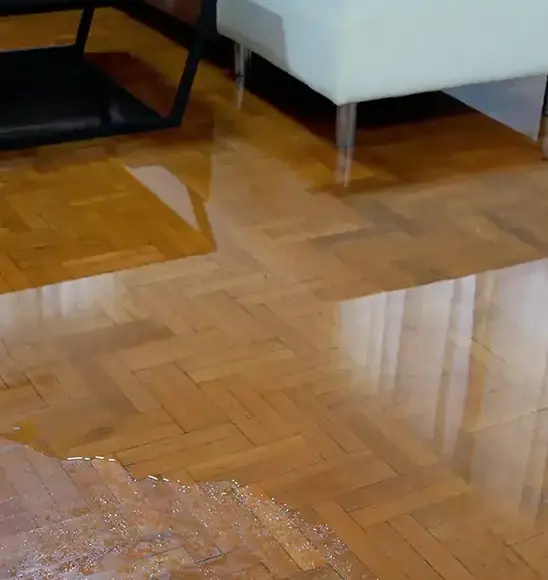 Water-damaged hardwood floor — wood floor water damage in Lufkin, TX by Freeman Restoration