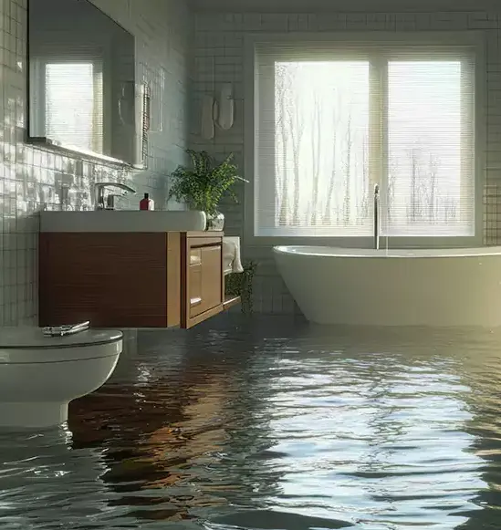 Water-damaged bathroom — bathroom water damage in Lufkin, TX by Freeman Restoration
