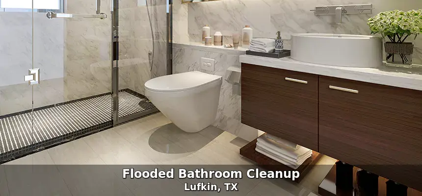 Water-damaged bathroom — flooded bathroom cleanup in Lufkin, TX by Freeman Restoration
